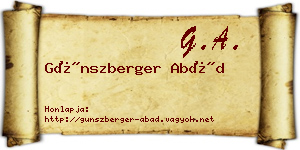 Günszberger Abád névjegykártya